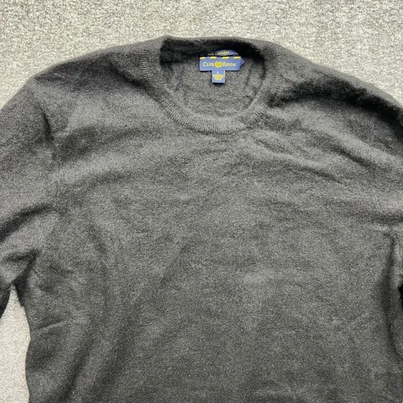 Club Room Sweater Mens Large Black 100% Cashmere 2-Ply Crewneck Long Sleeve Knit - Picture 7 of 14